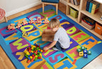 Booooom Jackson Kids Rug ABC Educational Rugs, 4'11x6'67'' Non-Slip Alphabet Carpet Preshool Rug for Kidsroom, Playroom, Daycare, School, Classroom Blue