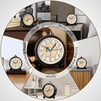 Vintage Analog Alarm Clock, 4.3" Silent Non-Ticking Quartz Desk Clock, Battery Operated Table Clock for Bedroom, Living Room, Office, or Gift