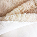 Ghouse Ultra Soft Faux Rabbit Fur Rug, Machine Washable Area Rugs for Bedroom Fluffy Rugs for Living Room, No-Shedding Carpet Sheepskin Rug Light Brown Beige 2 x 6 Feet