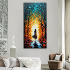 Alenoss Hand Painted Modern Oil Paintings on Canvas Wall Art Vertical Abstract Painting Large Contemporary Wall Art Textrued Wall Painting for Living Room Bedroom
