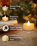 Flameless Candles, 24 Pack LED Tea Lights Candles Battery Operated, Last 200+ Hrs Flickering Tea Lights, Flameless Tealight Candles for Halloween Diwali Fall Christmas Wedding