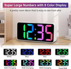 DreamSky Large Digital Alarm Clock Big Numbers for Seniors & Visually Impaired, RGB 9 Inches Desk Clock for Bedroom, Dimmable Jumbo Display, USB Ports, Loud Alarm for Heavy Sleepers, Adjustable Volume