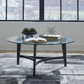 Liberty Furniture Capri Glass Top Round Cocktail Table for Living Room - Espresso