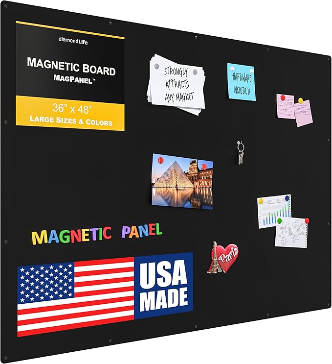 33.5”x45.5” - Magnetic Board - Memo & Vision Boards for Home, Office, and Classroom - Magnet-Board for Kids - Pre-drilled Mounting Screws Included
