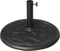 Outsunny 22" 42 lbs Round Resin Umbrella Base Stand Market Parasol Holder with Beautiful Decorative Pattern & Easy Setup, for Φ1.5, Φ1.89 Pole, for Lawn, Deck, Backyard, Garden, Bronze