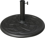 Outsunny 22" 42 lbs Round Resin Umbrella Base Stand Market Parasol Holder with Beautiful Decorative Pattern & Easy Setup, for Φ1.5, Φ1.89 Pole, for Lawn, Deck, Backyard, Garden, Bronze