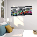 Novatique Banksy Wall Art Graffiti Canvas Wall Art Street Poster Cool Paintings Artwork Fun Graffiti Canvas Wall Painting Home Decor for Living Room Bedroom, 12”x 16”x 3Pcs