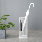 Large Capacity Umbrella Stand Rack Commercial,Large Capacity Metal Upright Umbrella Storage Cylinder,Metal Standing Umbrellas Holder(White)