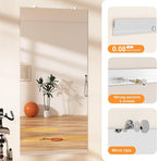 Hasipu Home Gym Mirror, 79"x36" Each, 1-Pack Frameless Wall Mounted Mirrors with Glass Clamps & 1 Aluminum Rail, Large Body Mirror for Home Gym, Yoga Studio, Bedroom, Silver Tempered Glass