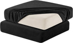 Hokway Stretch Couch Cushion Slipcovers Reversible Cushion Replacement Slipcovers Sofa Cushion Covers(Black, 2)