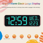 Peakeep Kids Digital Alarm Clock for Bedrooms, Date Day of Week Large Display Numbers 6 Brightness Dimmer, 5 Volume Loud for Heavy Sleepers, 8 RGB Colors Electric Desk Clock Battery Backup, Auto DST