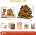 DIY Miniature House Kit with LED Lights, Forest Adventure Wooden Mini House Building Kit for Adults & Teens, Creative Crafts for Women, Friends & Hobbyists