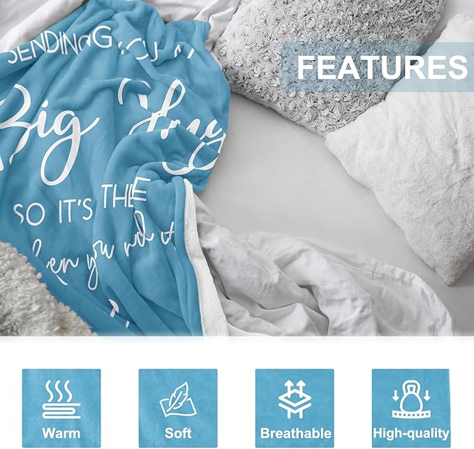 Pubrave Get Well Gifts for Women After Surgery, Inspirational Gifts for Women, Sympathy Gift, Thinking of You Gifts, Breast Cancer Gifts for Woman, Feel Better Gifts, Healing Blanket Blue 60x50in