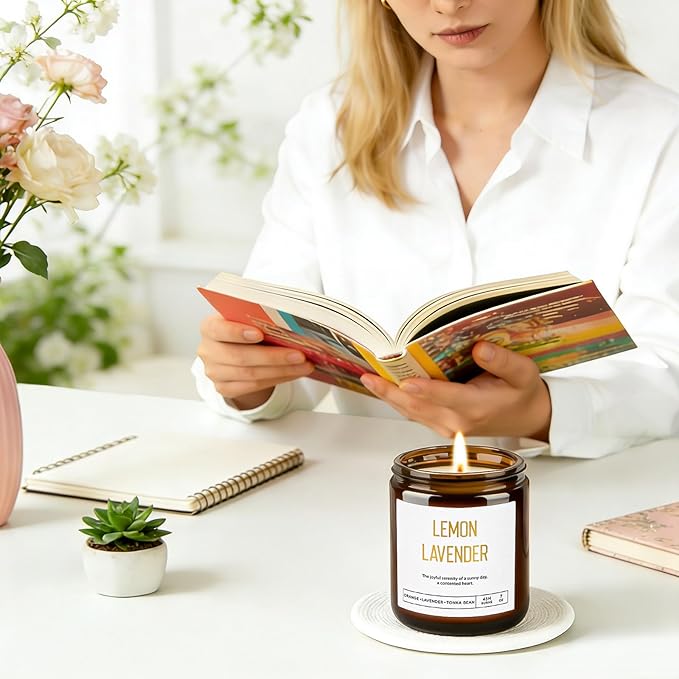 Candles for Home Scented - 6 Pack 42oz Soy Candles with Lavender, Coconut, Jasmine, Sage, Lilac Blossoms, Sweet Pea, 300 Hour Long Lasting Aromatherapy Candles Gift Set for Women, Christmas, Holiday