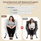Lazy Chair with Ottoman, Modern Accent Chair with Lumbar Pillow, Beige Sofa, Lounge Chairs with Folding Footrest, Oversized Supportive Chairs for Bedroom, Reading
