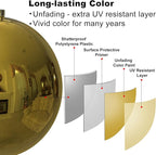 Gold 8.0" Extra Large Christmas Ornaments - Christmas Tree Decoration Balls Shatterproof Hanging Shiny Balls for Birthday Holiday Wedding Decorations Set of 2pcs