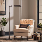 GyroVu Traditional Height Adjustable Pharmacy Floor Lamp with 350° Swing Arm, Color Temperature Adjustable Standing Lamp Metal Shade for Living Room Reading House Bedroom Home Office(Bronze)