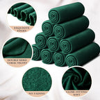 24 Packs Fleece Throw Blanket Soft Warm Lightweight Fleece Blanket Cozy Throw Bulk for Bed Couch Sofa Home Office Wedding Gifts Suitable for Seasons, 50 x 60 Inches(Turquoise Green)
