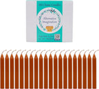 Alternative Imagination Brown Chime Candles - 20 Pack of Unscented 4 Inch Mini Taper Candles - Dripless Long Burning Ritual Candles for Meditation, Spell Work, Birthdays, Ceremonies & Home Decor