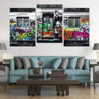 Novatique Banksy Canvas Wall Art Classic Street Wall Art Abstract Graffiti Pop Picture Art Decor Print Colorful Graffiti Poster Home Decor for Living Room Bedroom, 24”x 36”x 3Pcs