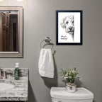 Gongyuanyihao Arts Funny Dog Bathroom Wall Art with Black Frame, Are You Pooping Sign for Farmhouse Restroom Decor, Rustic Humorous Canvas Print Painting Ready to Hang 16"x20"