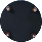 Homepop Home Decor | Large Button Tufted Woven Round Storage Ottoman for Living Room & Bedroom (Navy Woven) 25 inch D x 25 inch W x 15 inch H