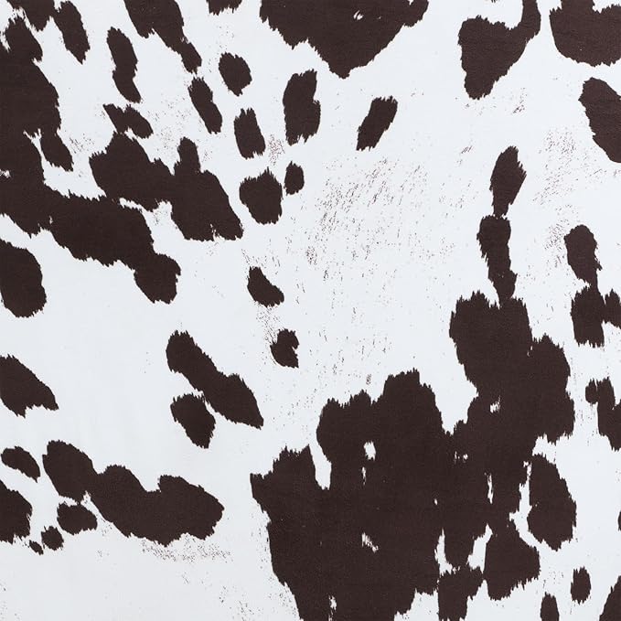 Convenience Concepts Designs4Comfort Marlow Ottoman 27" - Mid-Century Modern Upholstered Footrest & Seat for Living Room, Bedroom, Hallway, or Entryway, Brown Cow Print Fabric
