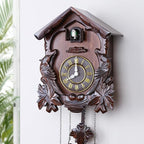 Kendal Cuckoo Clock Large Vintage Wall Clock Handcrafted Wood Cuckoo Clock House Home Decor with Singing Bird & Birds Live in Tree Houses Decoration MX222