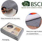 Non Slip Rug Pad Grippers - 10x14 Ft, 1/8" Thick, (Felt + Rubber) Double Layers Area Carpet Mat Tap, Provides Protection and Cushioning for Hardwood or Tile Floors