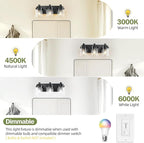 3 Light Bathroom Vanity Light, Matte Black Bathroom Light Fixtures with Clear Glass Shade, Vanity Light Fixtures Over Mirror for Bedroom Living Room,E26