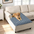 H.VERSAILTEX Couch Cover Chenille Pet Fuzzy Sofa Covers for 2 Cushion Couch Anti Slip Washable Sofa Slipcovers with Strap Soft Couch Protector Cover for Dogs Cats Kids(40" x 50", Stone Blue)