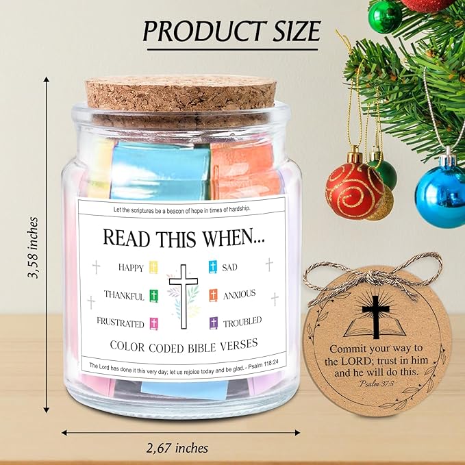 NewEleven Valentines Day Gifts For Women - Christian Gifts For Her, Friends - Thanksgiving Gift, Inspirational, Birthday Gift From Bestie, Family, Coworker - Bible Verse Jar