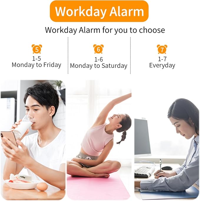 Projection Alarm Clock for Bedroom, Digital Smart Clock with 180° Rotatable Projector, 3 Level Brightness Dimmer, Clear LED Color Display, Digital Alarm Clock for Bedroom