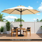 Giantex Fillable Umbrella Base - 55 lbs HDPE Patio Umbrella Stand, Water or Sand Filled, Shell Texture, 3 Hole Rings, Portable Pole Holder for Outdoor Poolside Deck Garden Beach, Round