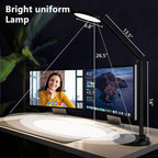 LED Desk Lamp for Home Office, Eye-Caring Modern Desk Light, 3 Color Temperature 10 Brightness Computer Light, Dimmable Desk Light with Memory & Timer Func, Metal Swing Arm Table Lamp (Black)