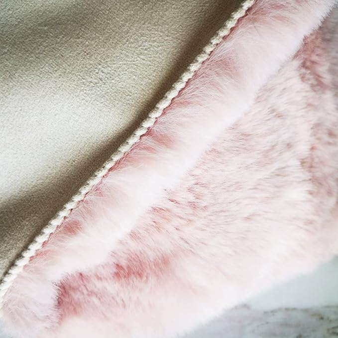 Ghouse Pink Faux Rabbit Fur Rug 6x9 Machine Washable Area Rugs for Bedroom Fluffy Rugs for Living Room No-Shedding Carpet Sheepskin Rug