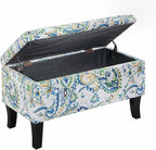 Convenience Concepts Designs4Comfort Winslow Storage Ottoman Bench 32" - Transitional Upholstered Footstool & Seat, for Living Room, Entryway, Hallway, & Bedroom, Paisley Fabric