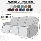 VANSOFY Recliner Sofa Covers, 8-Pieces Stretch Recliner Couch Cover Soft Jacquard Reclining Slipcover Furniture Protector with Elastic Bottom for Kid, Pets (3 Seat,Chocolate)