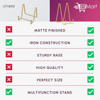 Plate Stands for Display-2 Pack 6 Inch Black Metal- Book Holder & Book Stand for Table, Racks-Trendy & Sturdy Display Stand for Decorative Art Plate, Tablets-Picture Stand for Party Decor (Black, 2 Pack 6 Inches)