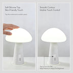 Rechargeable Touch Mushroom Table Lamp – Cordless RGB Lamp for Bedroom, Nightstand, Side Table – 3 Color Temperatures + RGB + Dimming + Type-C Charging