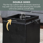 Designs4Comfort Park Avenue Single Ottoman with Stool and Reversible Tray