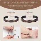 AW BRIDAL Anniversary Engagement Gifts Valentines Day Gifts, Unique Wedding Gift for Couple Matching Couple Bracelets Stainless Steel & Leather Cuff Bracelets for Women/Men, Brown