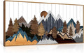 CHDITB Framed Wood Mountain Wall Art, 20"x40" Large Country Woodcut Style Wall Decor, Rustic Forest Nature Wall Painting, Modern Canvas Art Prints for Living Room, Bedroom, Farmhouse, Office