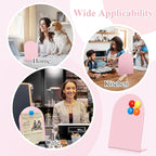 Shimeyao 2 Pcs Pink Magnetic Bulletin Board for Tabletops with 8 Magnets 10x7 Inch Memo Display Easel Stand for Home Office School Kitchen Table Supplies (Arched)