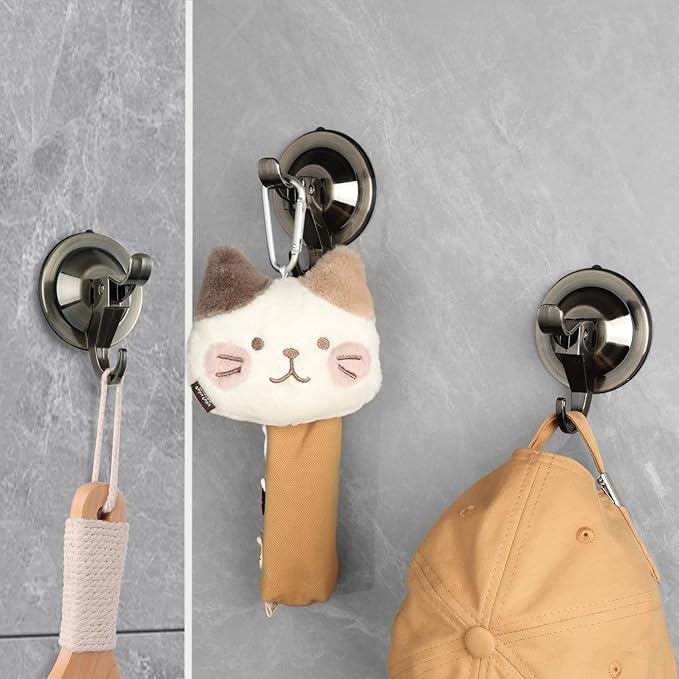 Antimbee Vintage Copper Suction Hooks - 10 Pack Reusable Hangers with Ultra-Thin Adhesive Disc for Smooth/Uneven Surfaces, Removable Large Suction Cups for Bathroom, Glass, Door, Windows, Kitchen