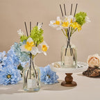 COCORRÍNA Reed Diffuser - Ocean Mist & Sea Salt 8.5 Fl.oz/ 250ml Flower Diffuser with 8 Sticks, Reed Diffusers for Home Bathroom Shelf Decor (Botanical Flower Collection)
