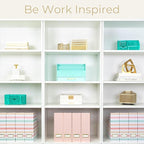 BLU MONACO | Cardboard Magazine File Holder Set of 4 | Vertical Magazine File Holder with Gold Label Slots | Standing File Holder and Cardboard Bins for Shelves Desk Classroom