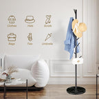 ZOZOE Metal Coat Rack Freestanding, Modern Heavy Duty Coat Racks with Natural Marble Base, Stable Coat Tree Stand, Hall Tree Hanger Coat Stand with for Bags, Hats, Entryway, Office