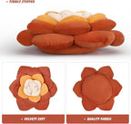 Flower Throw Pillow - 13.8" Plant Shaped Cushion, Soft Plush Decorative Pillow for Bedroom & Living Room, Unique Purple Design, Home Decor Accen