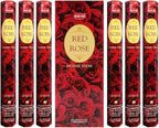 TRUMIRI Red Rose Incense Stick Bundle: 120 Count (6 Packets of 20 Sticks Each) with Trumiri Incense Holder